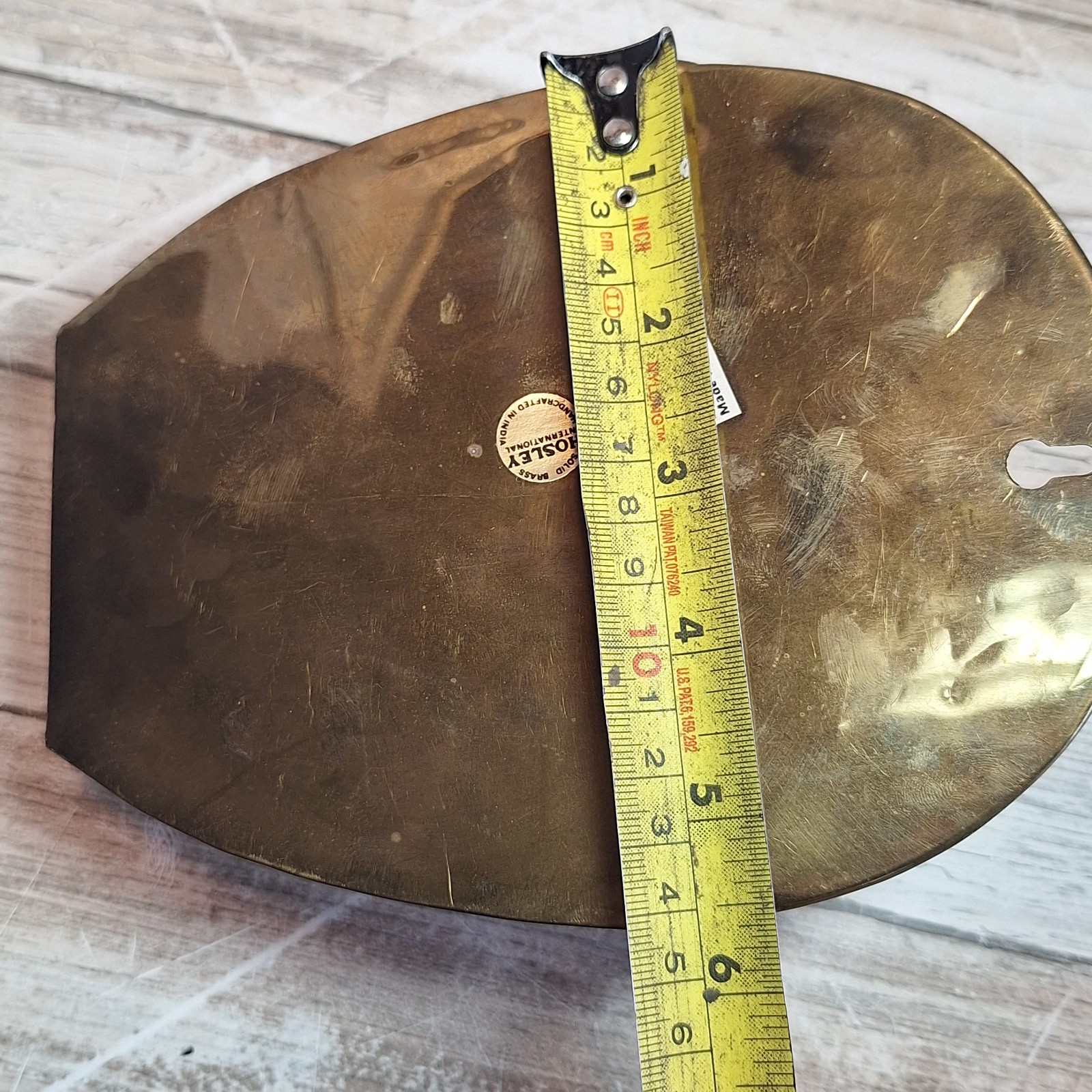 Vintage Brass Wall Hanging Planter Made In India 7"Tall Hosley International