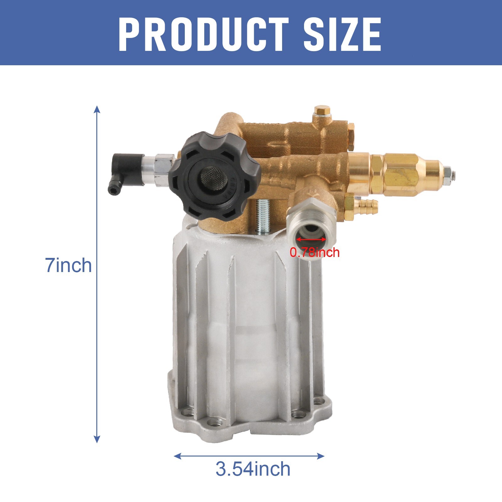 RMV2.5G30 PRESSURE WASHER PUMP AXIAL, 2.5GPM 3000 PSI, 3400 RPM, 3/4" SHAFT