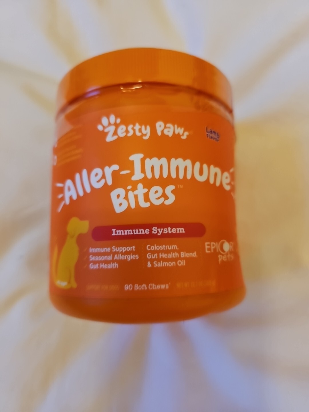 ZESTY PAWS Allergy Immune Supplement for Dogs - With Omega 3 Salmon Fish Oil &