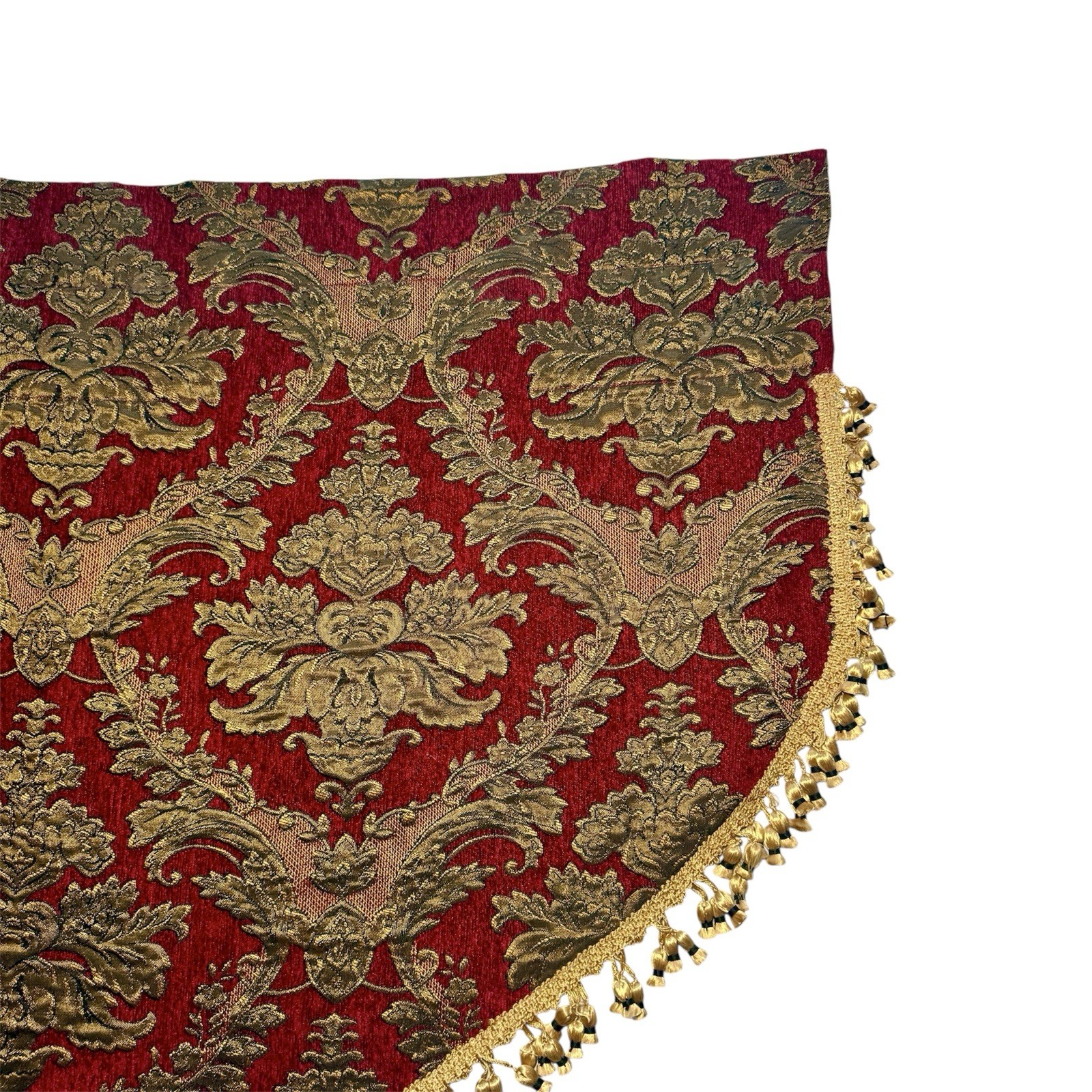 CROSCILL Imperial Empress CURTAIN Valance Brocade Red Gold Tassels Tapestry EUC