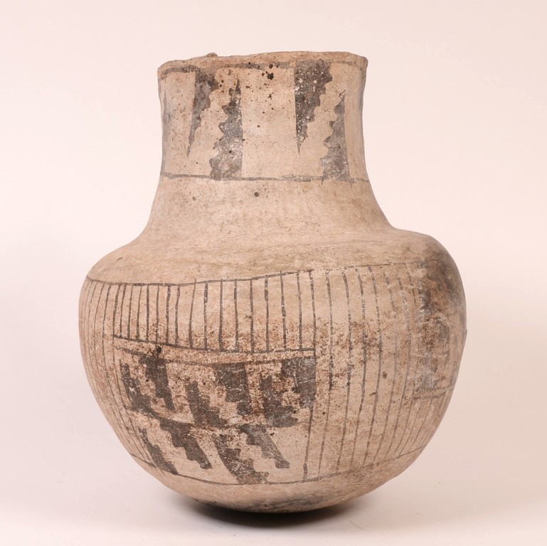 Prehistoric Anasazi Pottery Pitcher with Dog Figure Handle