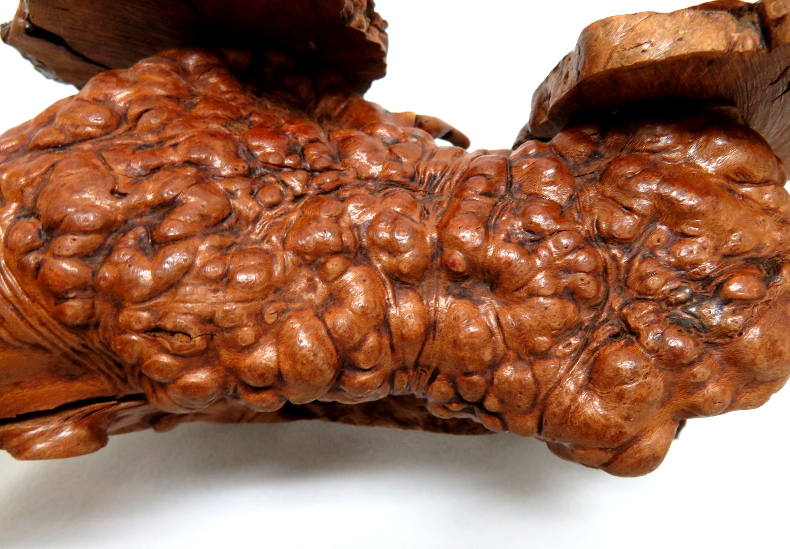 Vintage Natural Organic Burl Wood Root Tiered Triple Display Stand