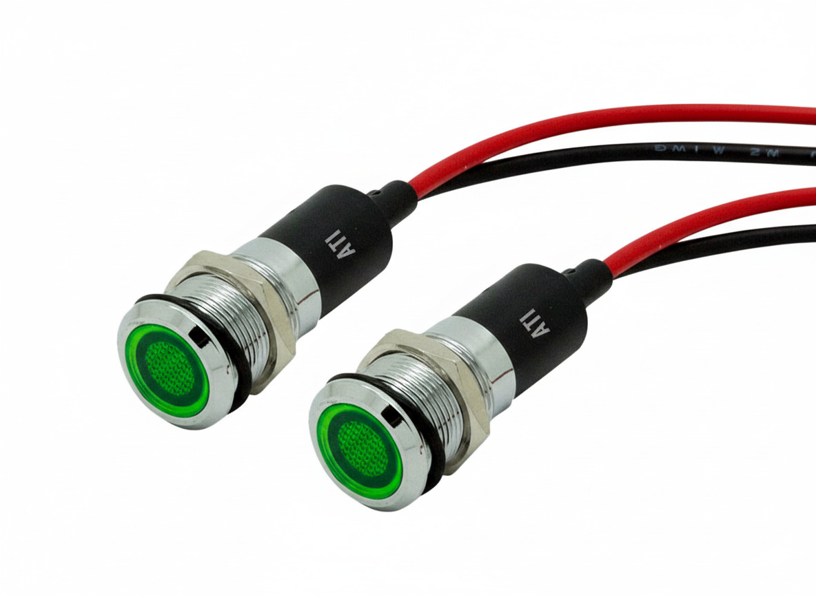 Alpinetech 12mm 120V AC LED Metal Indicator Pilot Dash Light (Pack of 2)