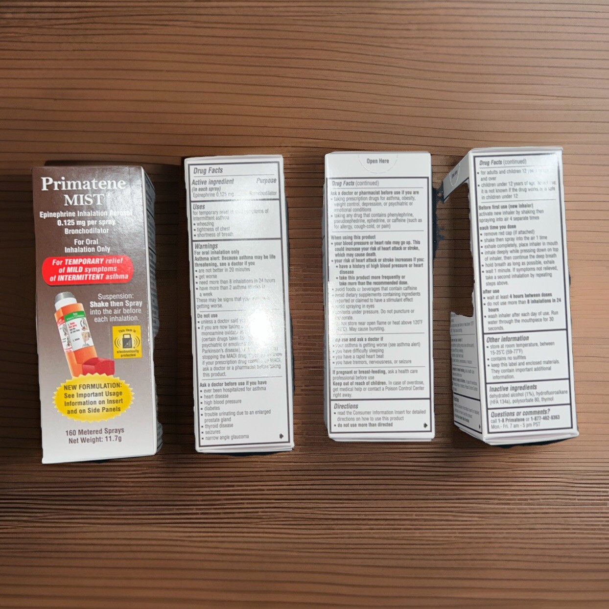 (4)~Pack Primatene Mist Epinephrine Inhalation Aerosol 160 Sprays Exp 2027/02+