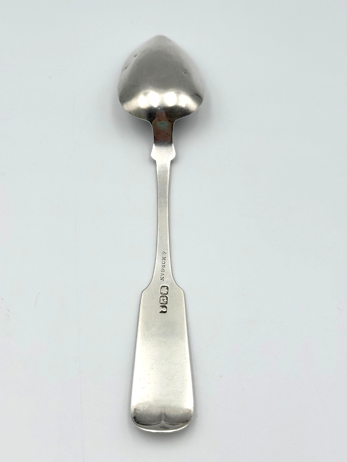 Antique Coin Silver Soup Spoon, E. Morgan Poughkeepsie NY, Monogram, c 1850
