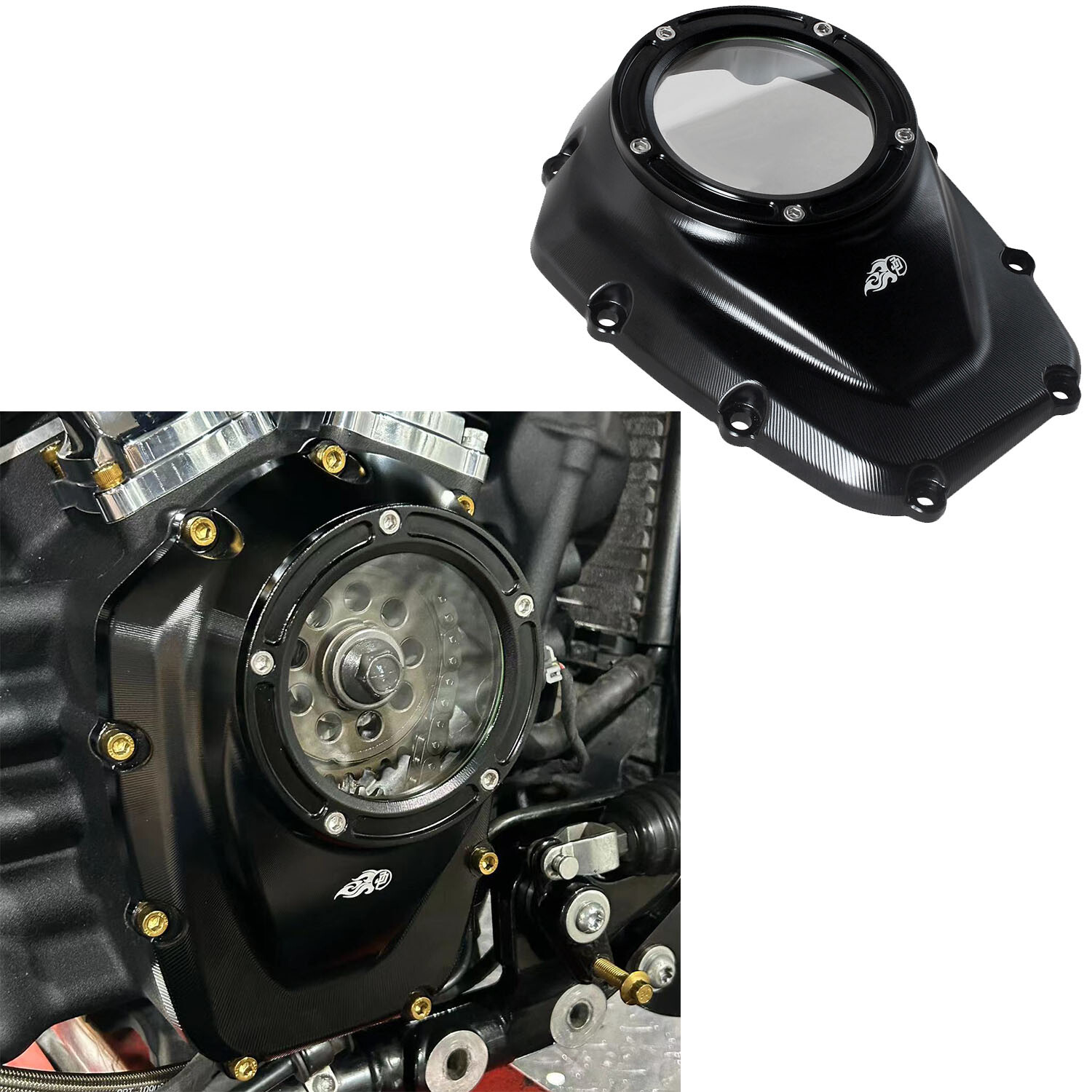 Black Transparent Camshaft Cover for Harley M8 Touring Road Street Glide 2017-23