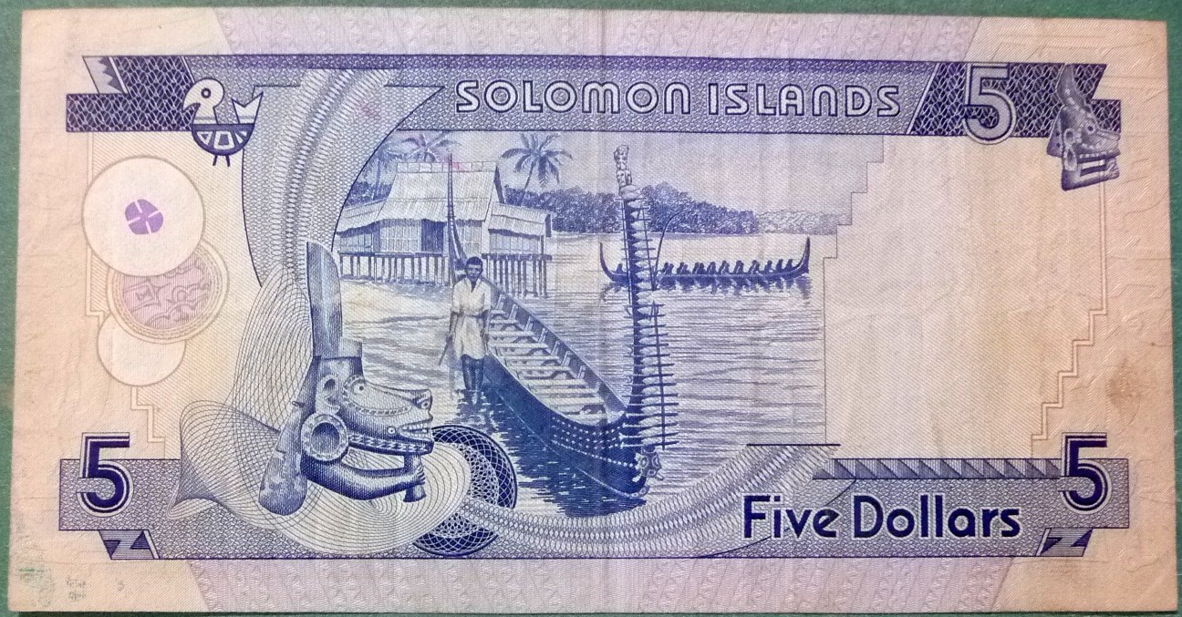 SOLOMON ISLANDS 5 DOLLARS NOTE FROM 1977, P6, QE II