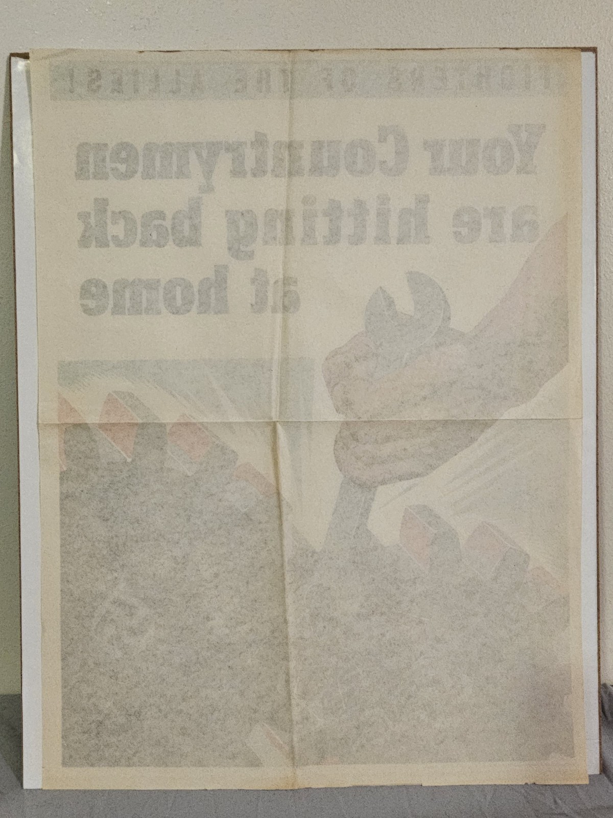 Original Vintage WWII British Propaganda Poster 15"x20” Fighters Of The Allies