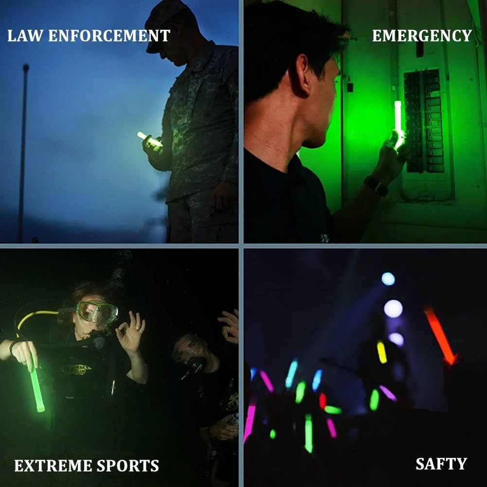 Glow Fever Emergency Safety Military Grade Glow Sticks; 10pcs, 6" Ultra Bright G