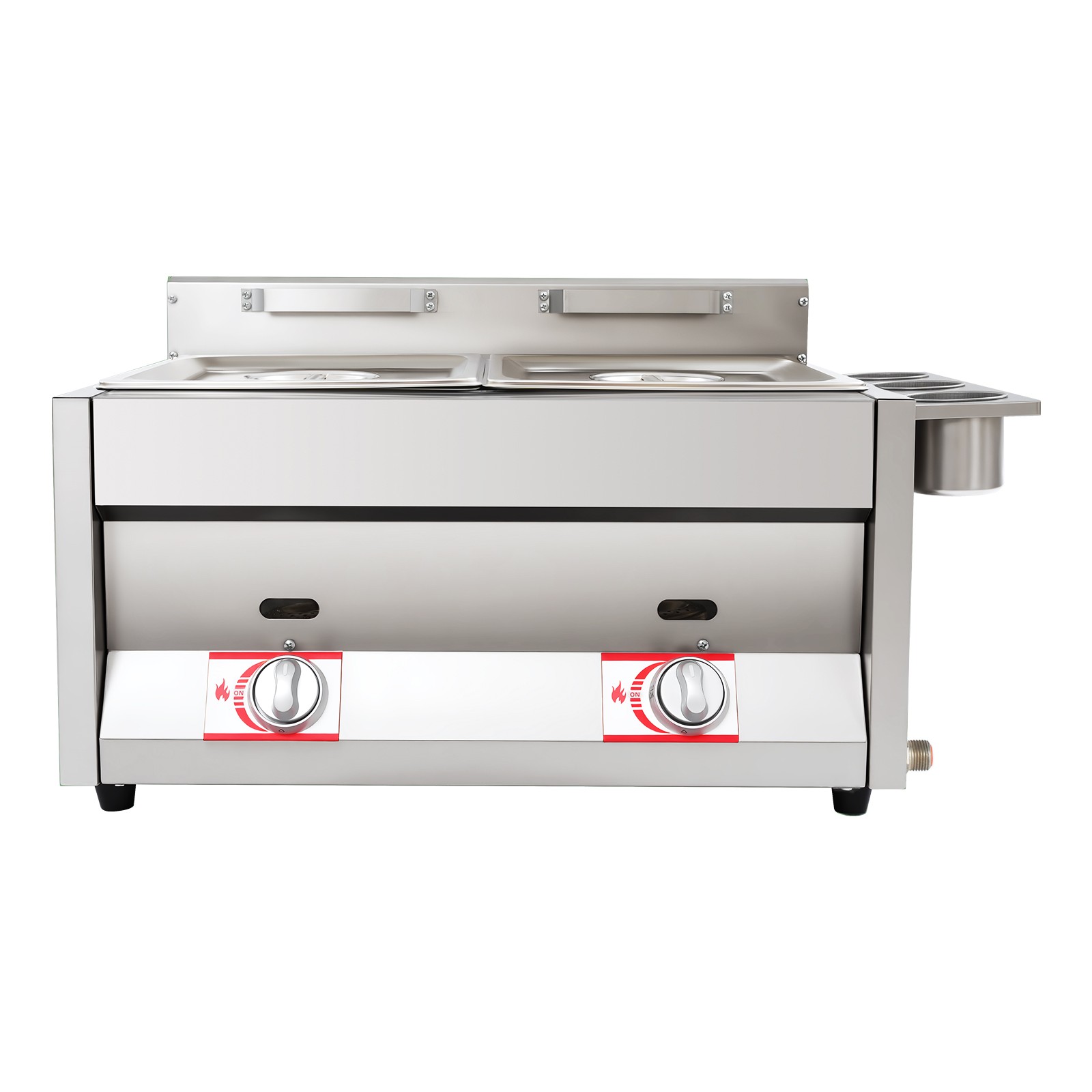 Commercial Deep Fryer with Basket and Lid Stainless Steel Dual Tank Fry Machine