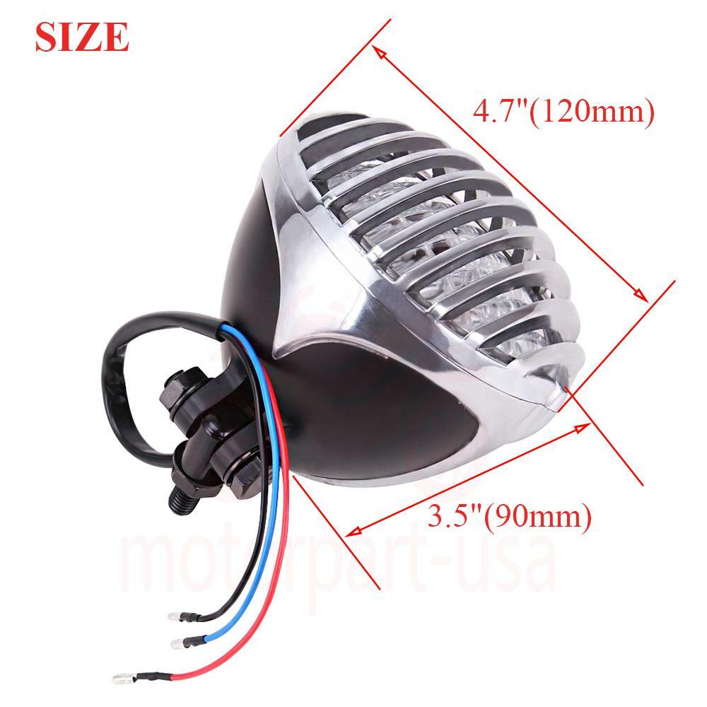 Motorcycle Grill Headlight Lamp For Harley Chopper Bobber Cafe Racer Cruiser