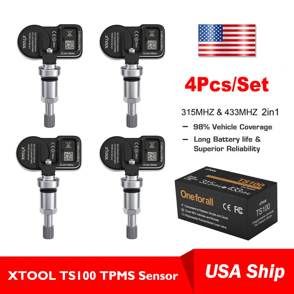 XTOOL TPMS TS100 315MHz 433MHz 2in1 Programmable Car Tire Pressure Sensor Metal