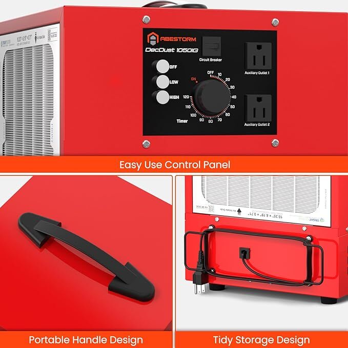 Abestorm Tabletop Dust Collector for Woodworking, Portable Double-sided Intake