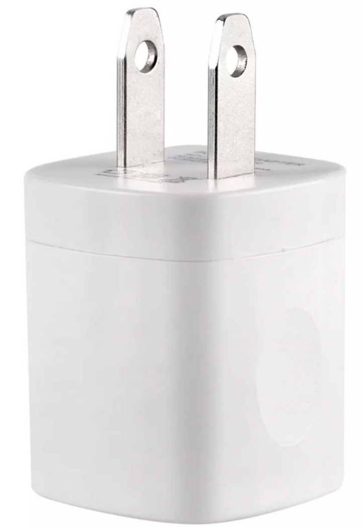White 1A USB Power Adapter AC Home Wall Charger US Plug FOR iPhone 5 6 7 8 LOT