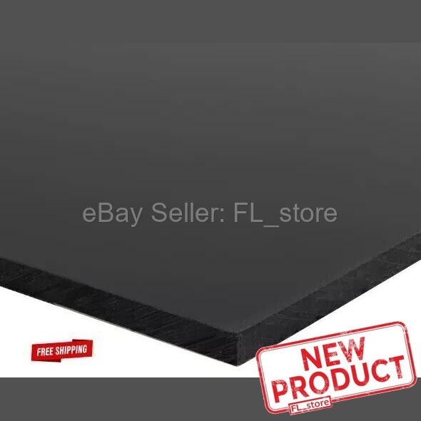 High Density Polyethylene Black Plastic Sheet 1/4" Thick x 48" L X 12" W HDPE
