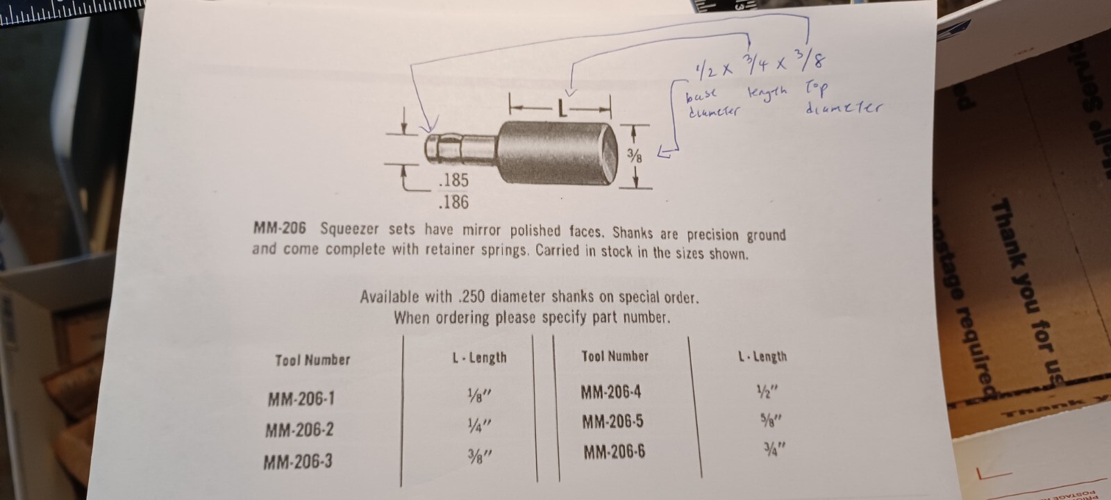 2x NEW MARTIN AIRCRAFT Flush Rivet Squeezer MM206-2 3/8 x 1/4 x 1/4 USA MADE