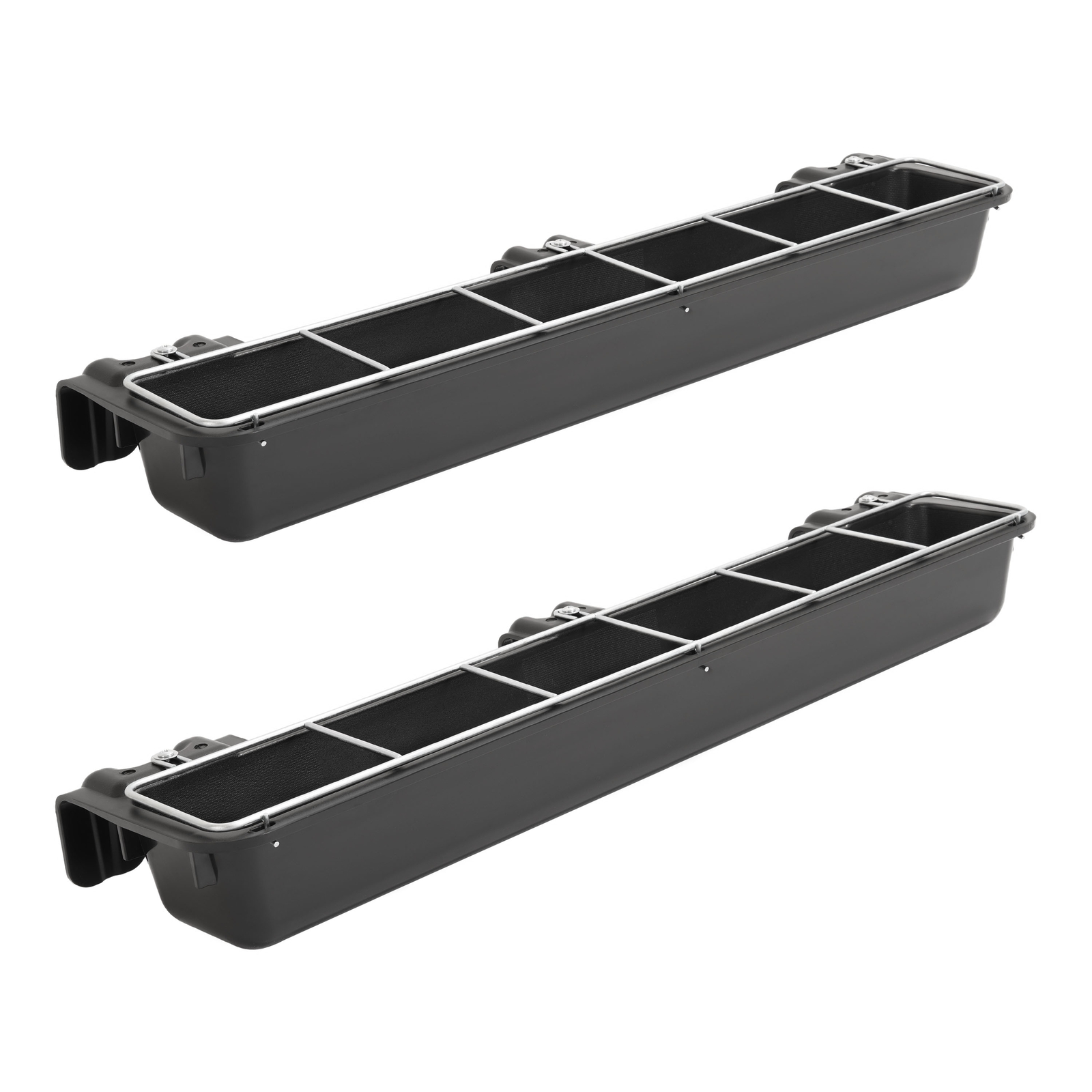 2 Pack Black Hook Over Goat Trough 9 Quart Livestock Feeder For Sheep Alpaca