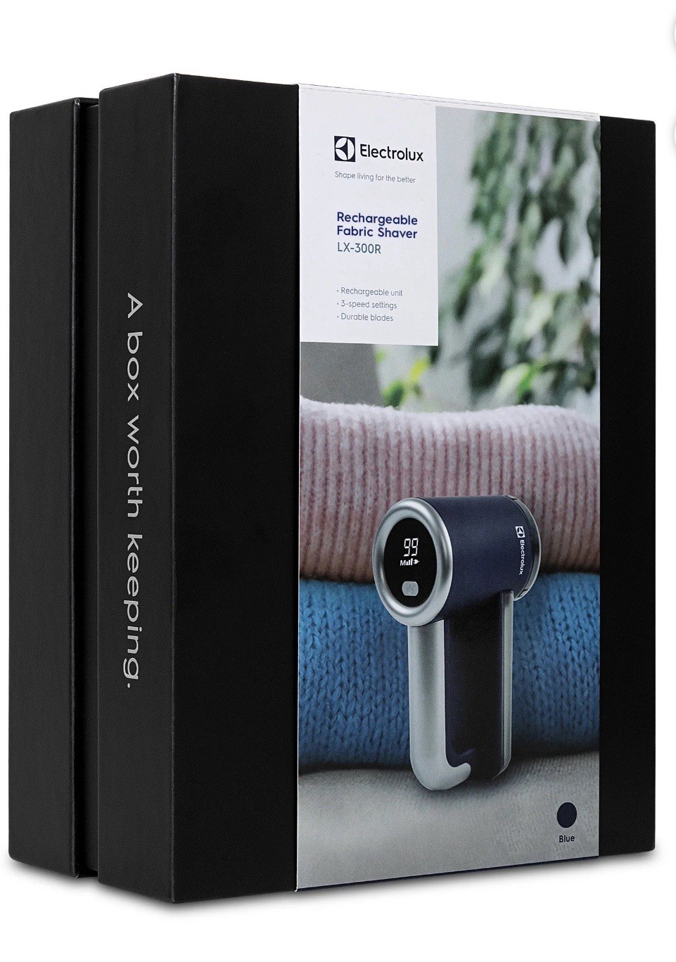 Electrolux Rechargeable Fabric Shaver | 3-Speed Lint Remover for Clothes Black