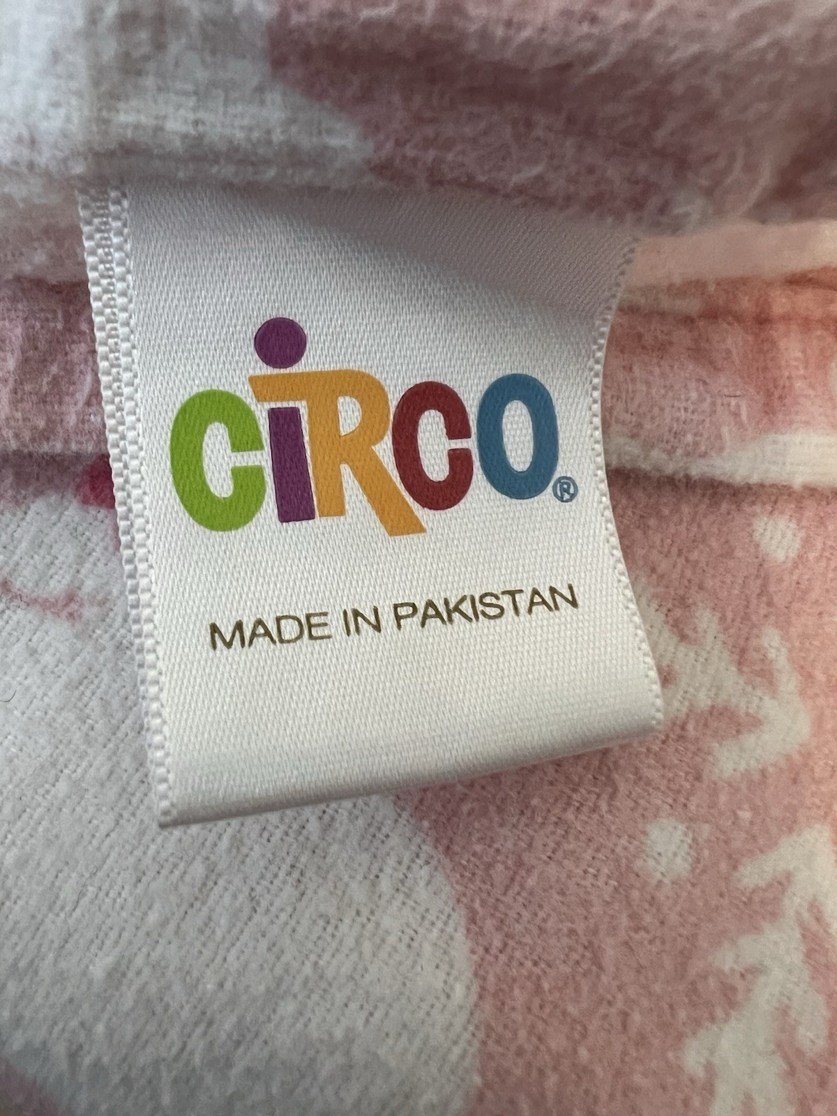 Circo Size TWIN Pink Flannel Bunny Rabbit Flat Sheet & Pillowcase