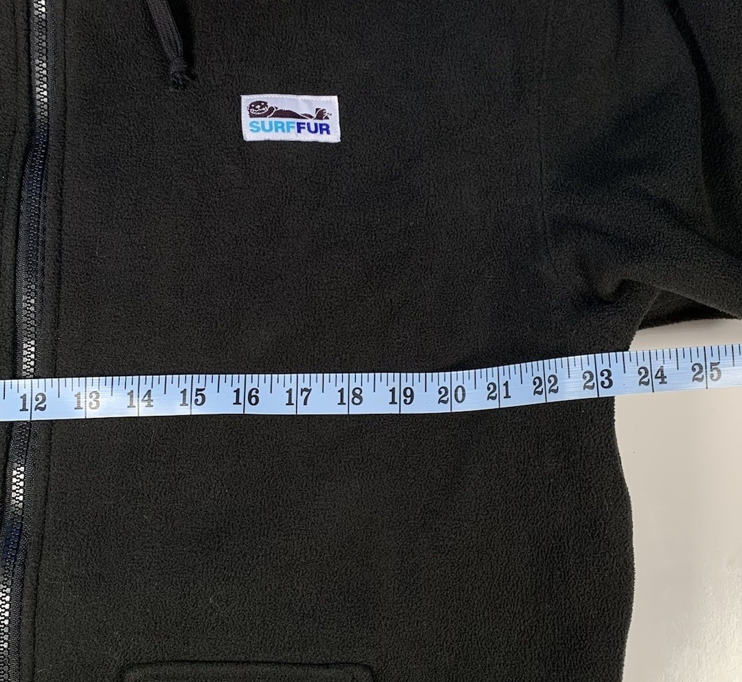 Surf Fur SurfCheck Jacket Coat Hoodie Waterproof Warm Size M Unisex Black Fleece