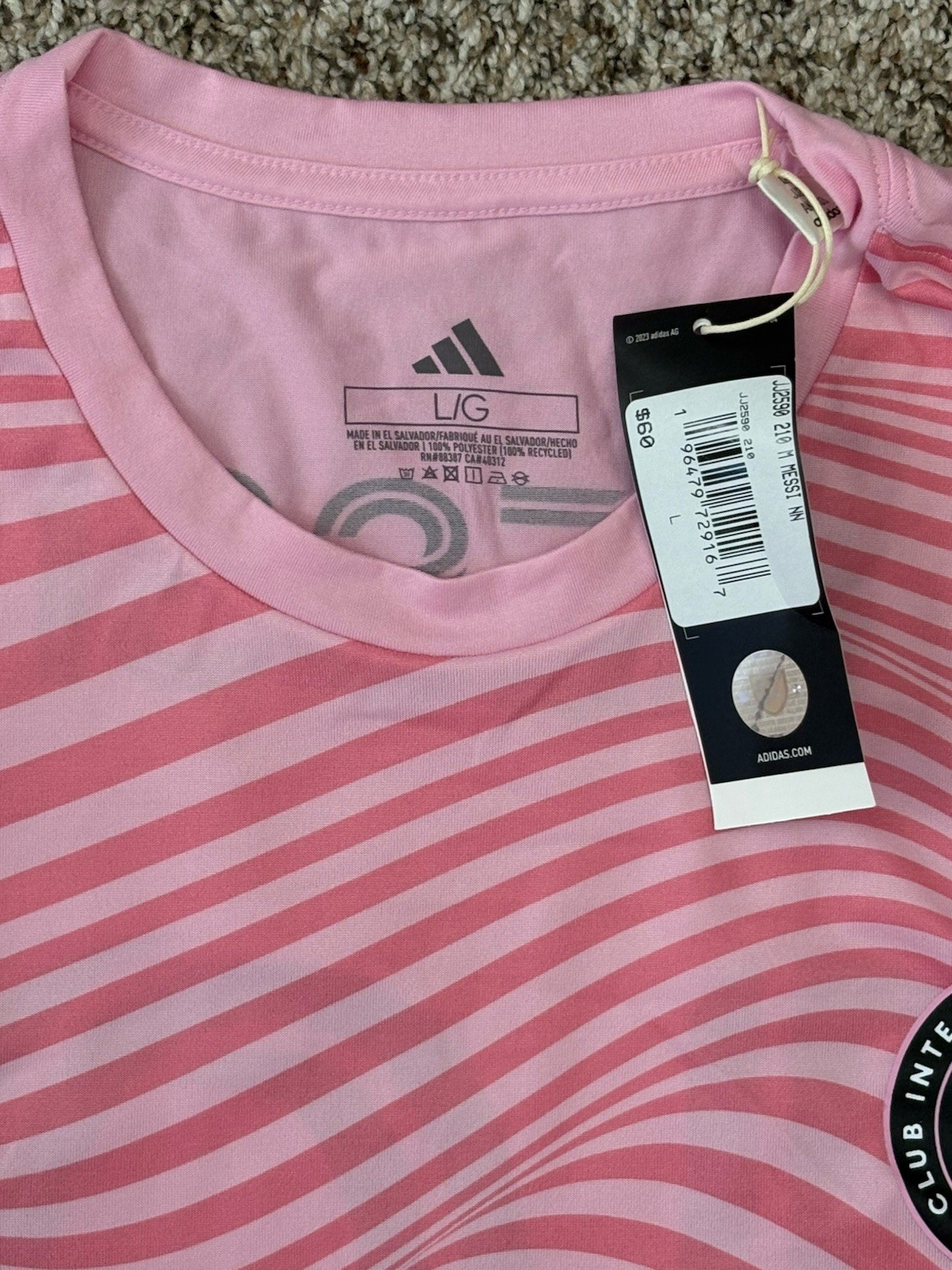 New Adidas Lionel Messi Inter Miami CF #10 Men's Jersey Pink Size LARGE MSRP $60