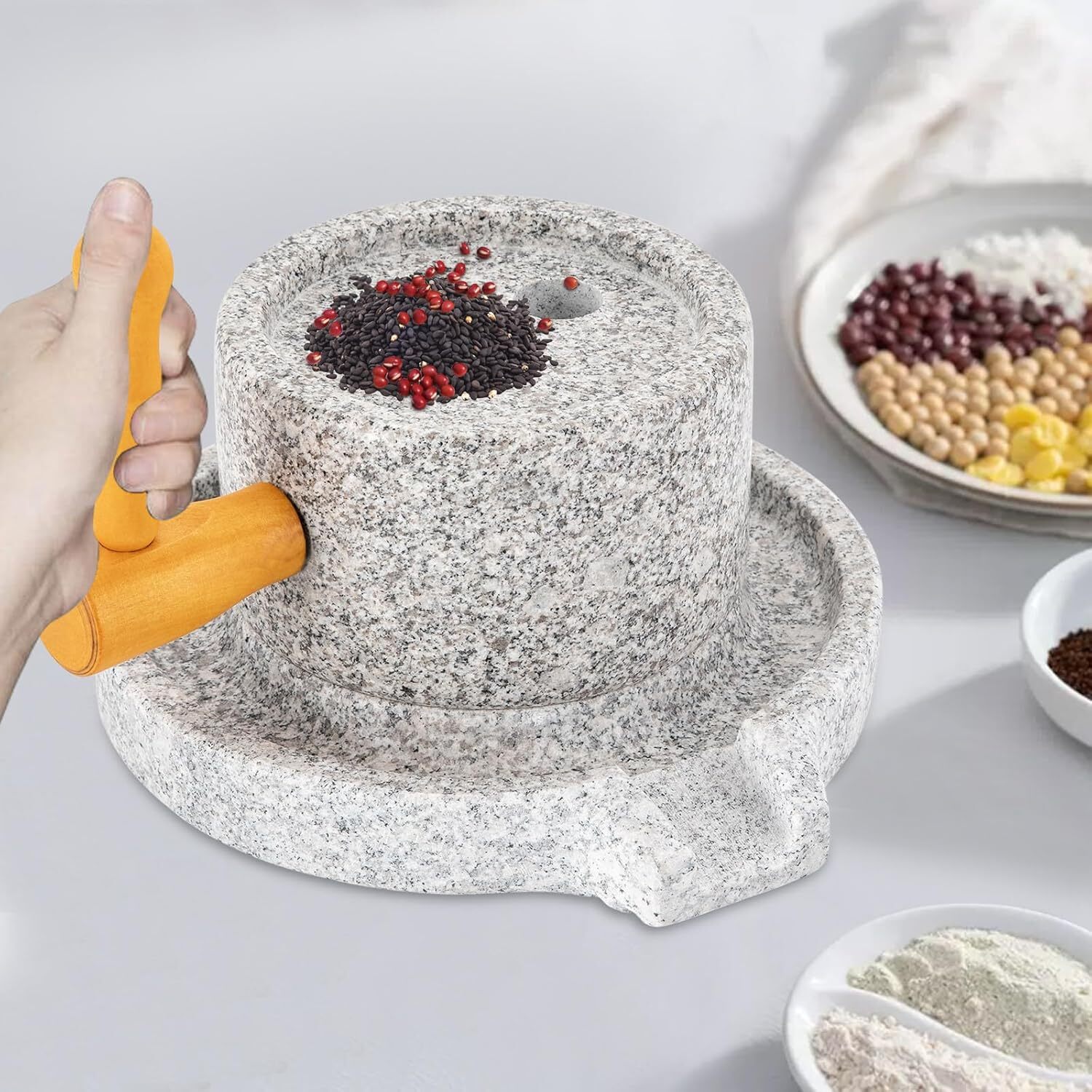 Stone Grainer Mill, Hand Stone Grinder Natural Granite Paste Mill