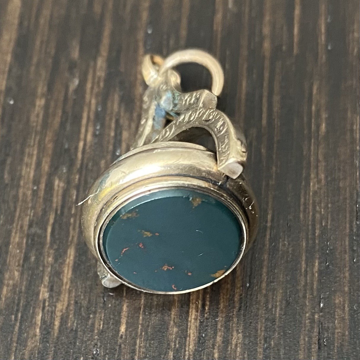 Antique Victorian Gold Filled? Bloodstone & Sardonyx Swivel Fob/Pendant *AS-IS*