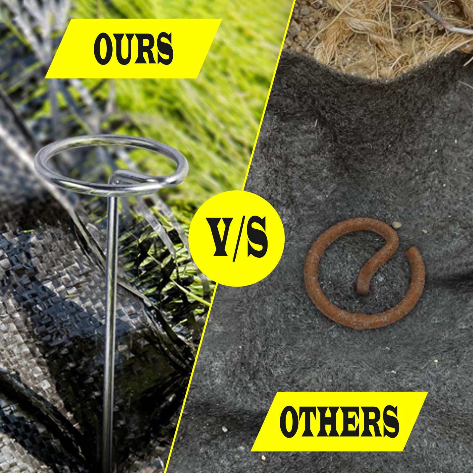 6 Inches Circle Top Pins 8 Gauge STRONG Galvanized Landscape Staples Fabric SOD