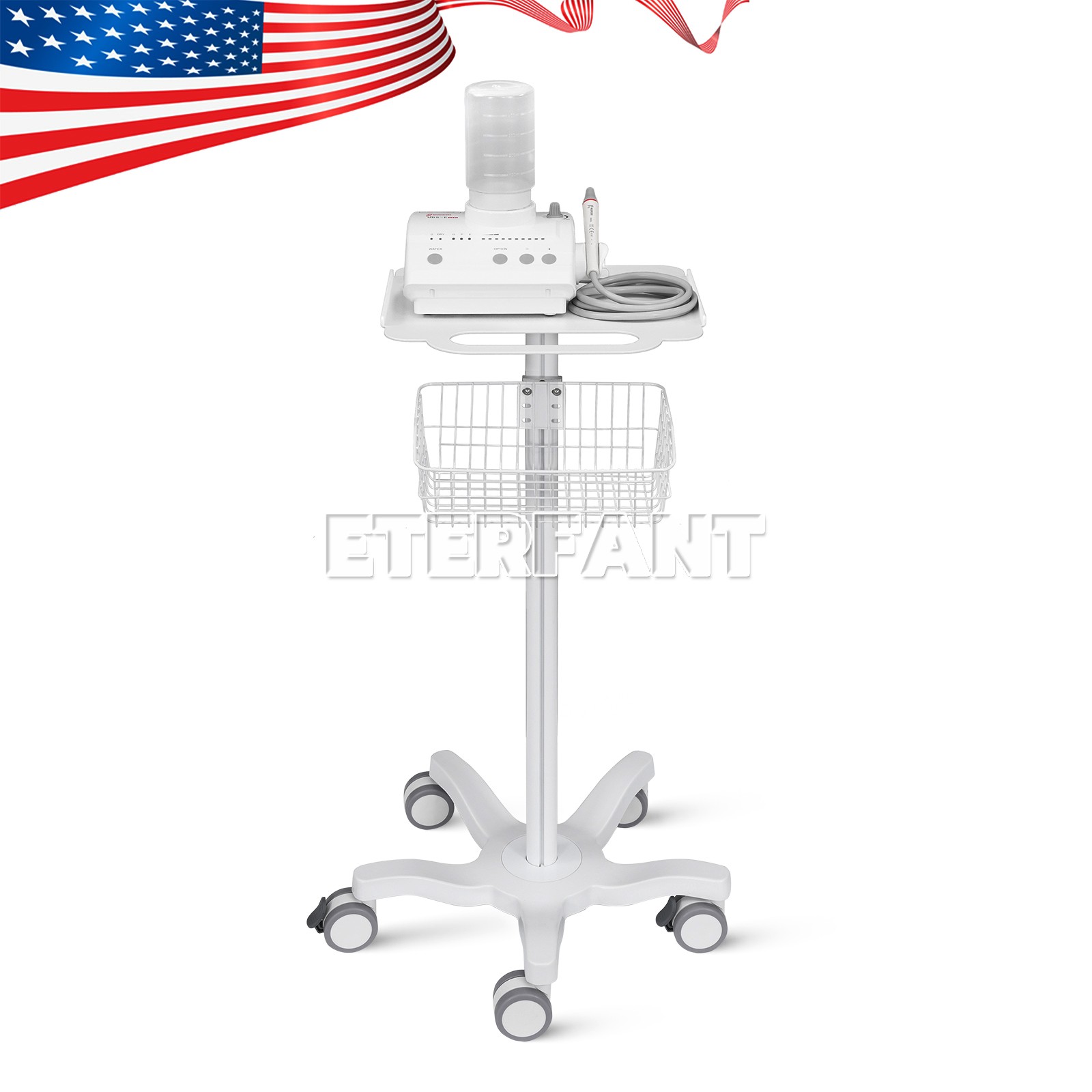 Medical Mobile Rolling Cart for Ultrasound Imaging Scanner/Patient Monitor US