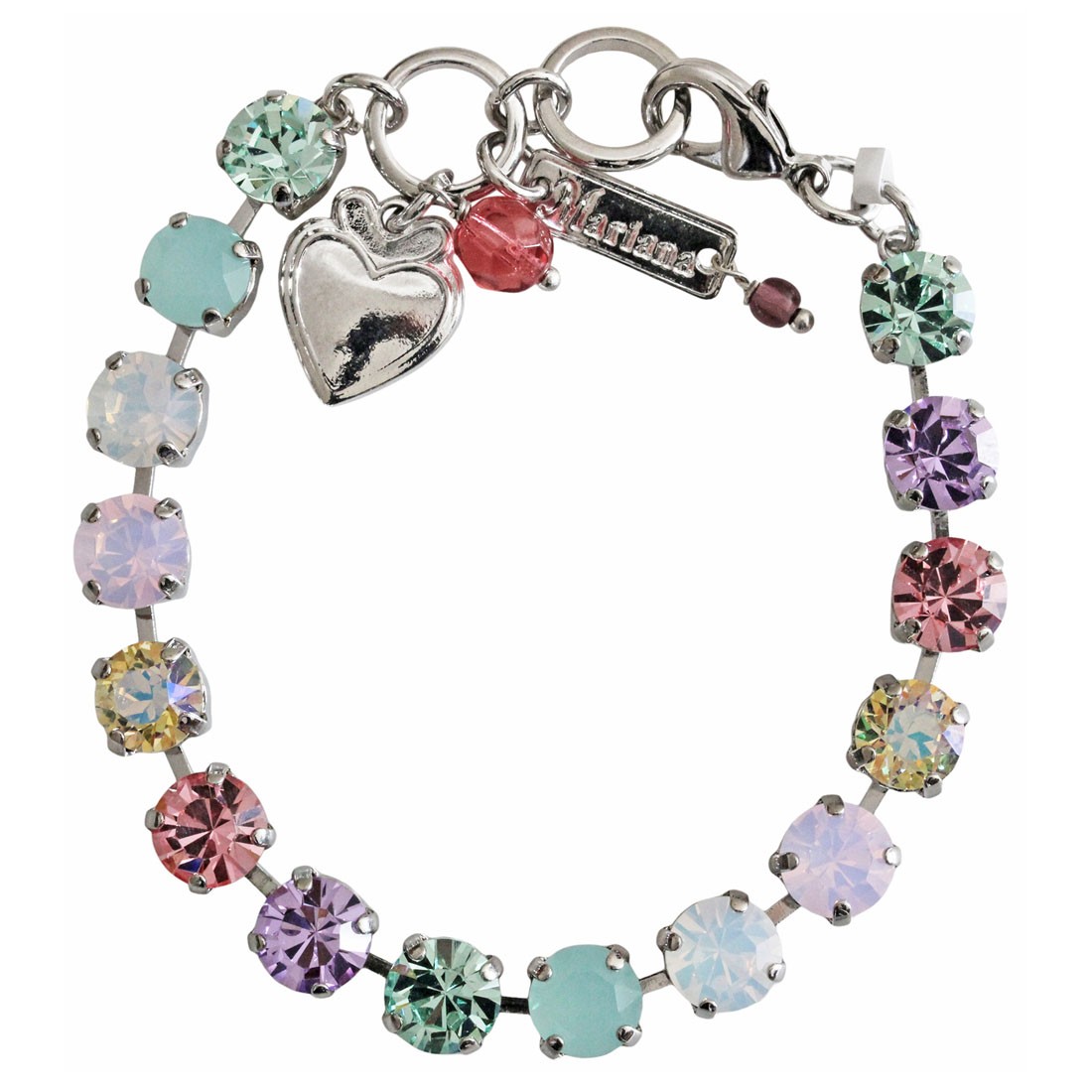 NEW! Mariana Pina Colada Pastel Rainbow Multicolor Round Crystal Tennis Bracelet