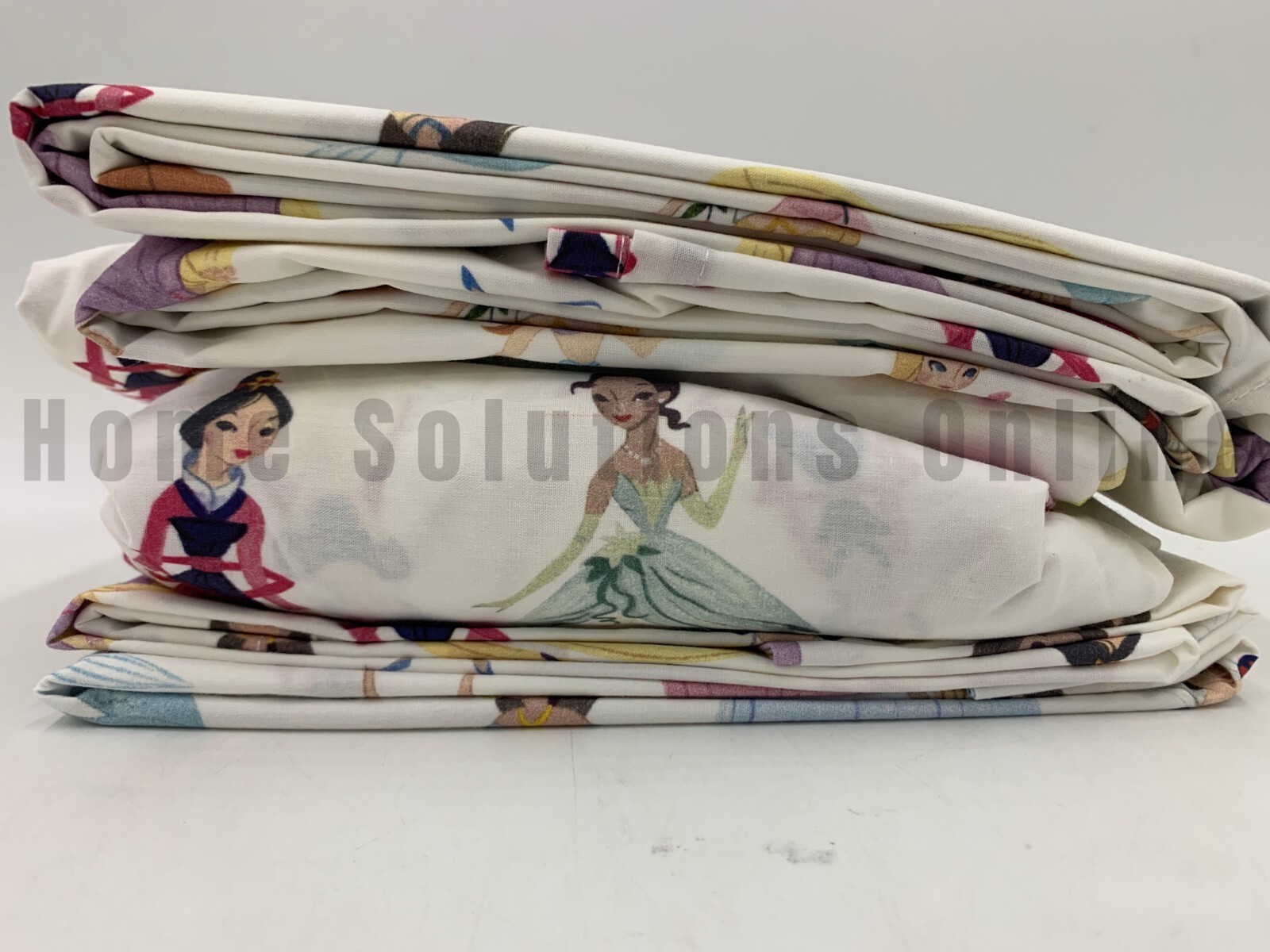 Pottery Barn Disney Princess Organic Cotton Sheet Set Full White Multi #7019