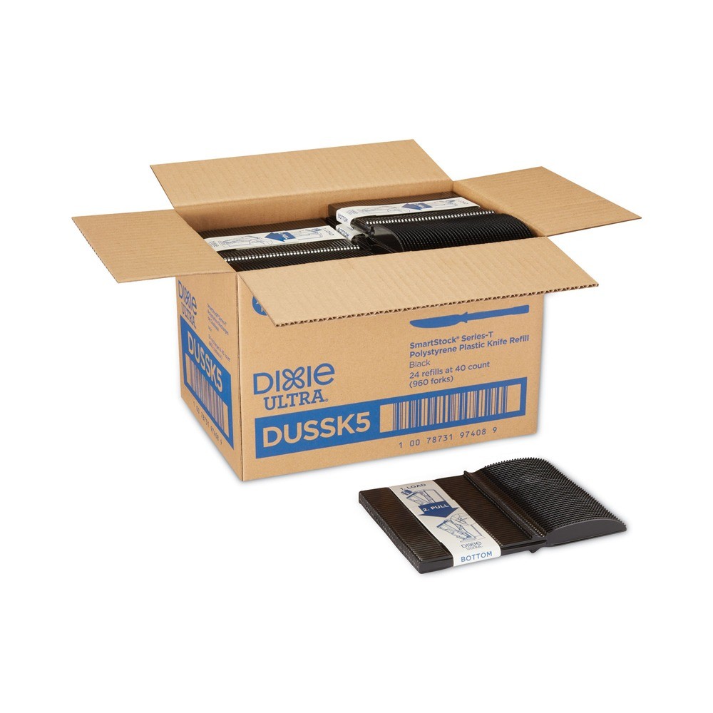 Dixie DUSSK5 SmartStock Tri-Tower Dispensing Knife - Black (960/Carton) New