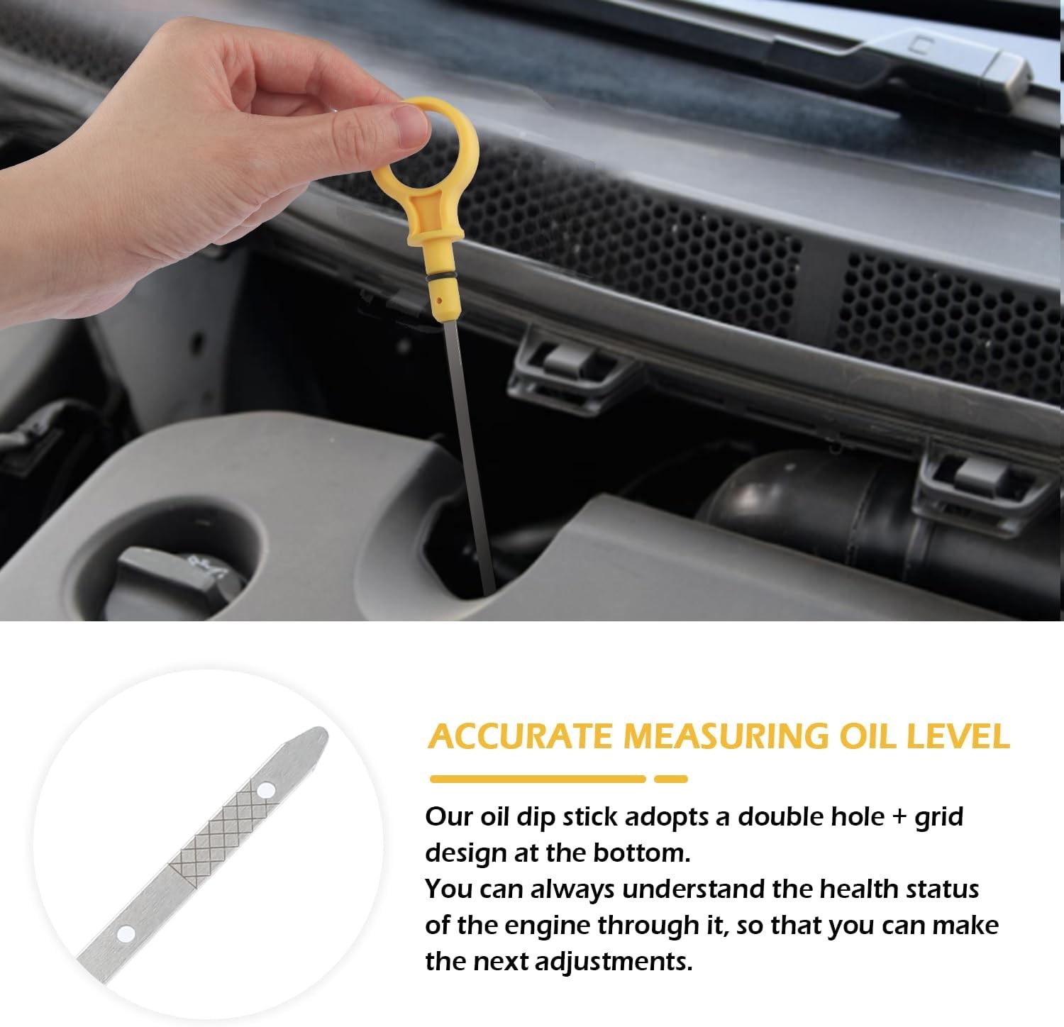 Engine Oil Dipstick Replacement OEM#CJ5Z-6750-A Compatible with 2.0L Ecoboost En