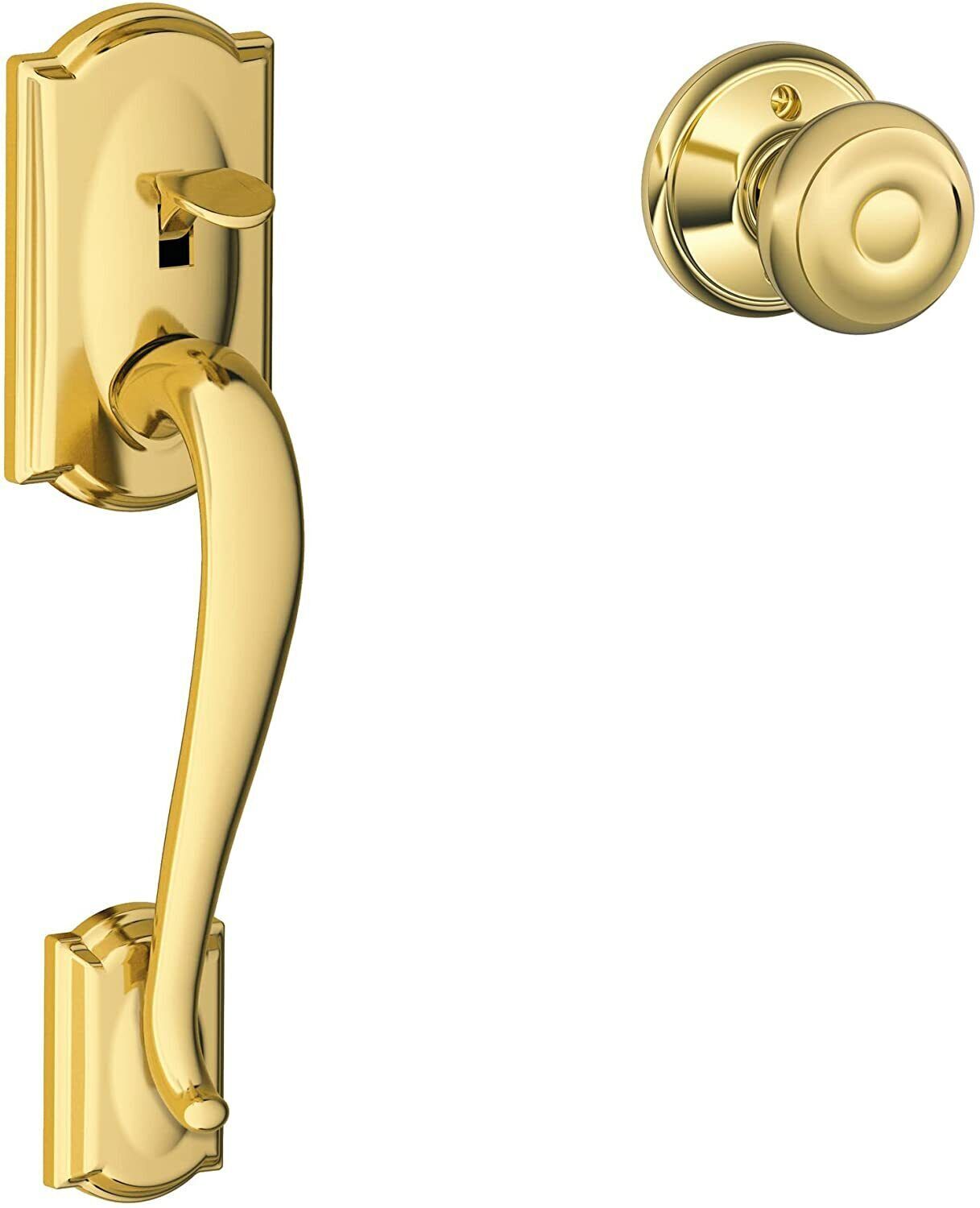 Schlage Camelot Entry Door Handle with Georgian Door Knob FE285 CAM GEO