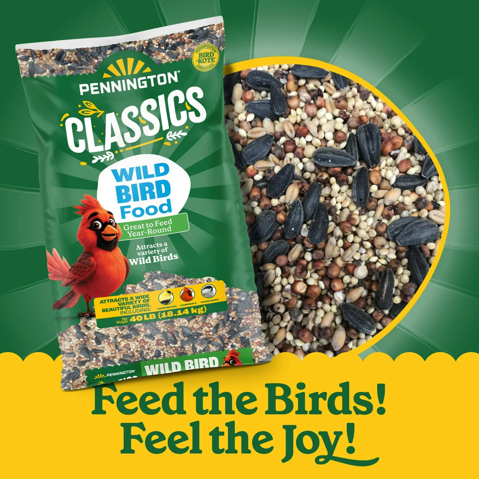2 pack Pennington Classic Wild Bird Feed and Seed, 40 lb. Bag FREESHIPPING