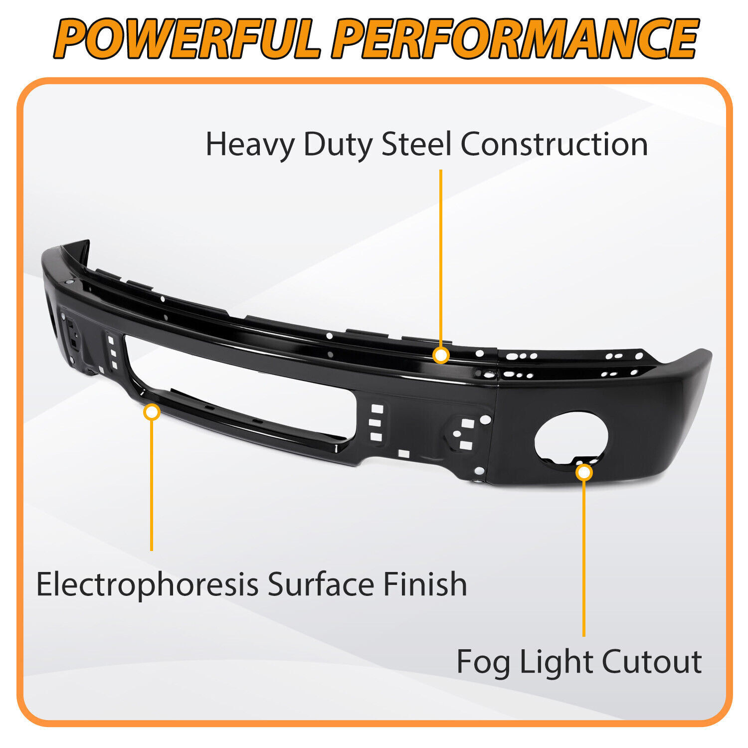 Front Black Steel Bumper Face Bar For Ford F150 2009-2014 w/ Fog Light US NEW