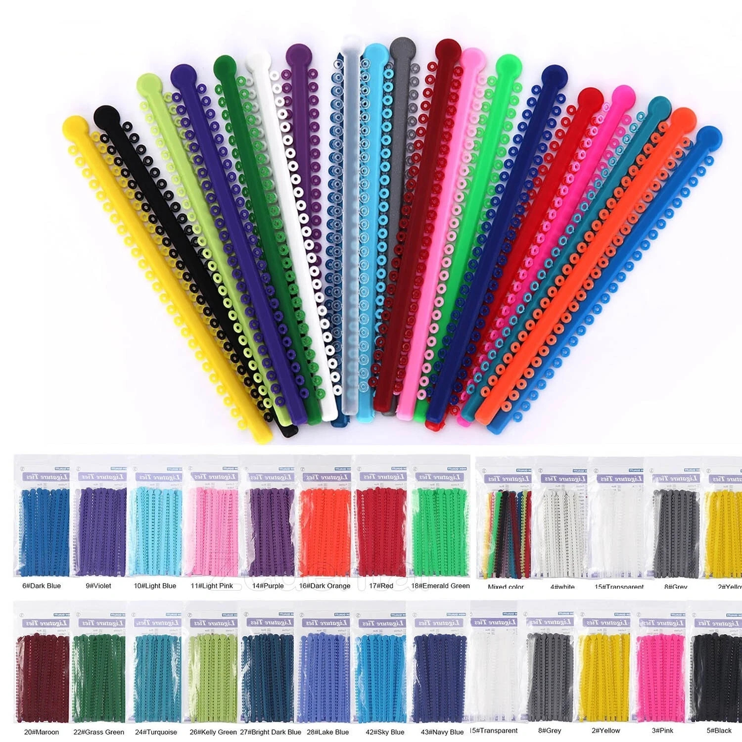 1000Pcs Dental Orthodontic Ligature Ties Elastic Rubber Bands For Brackets Brace