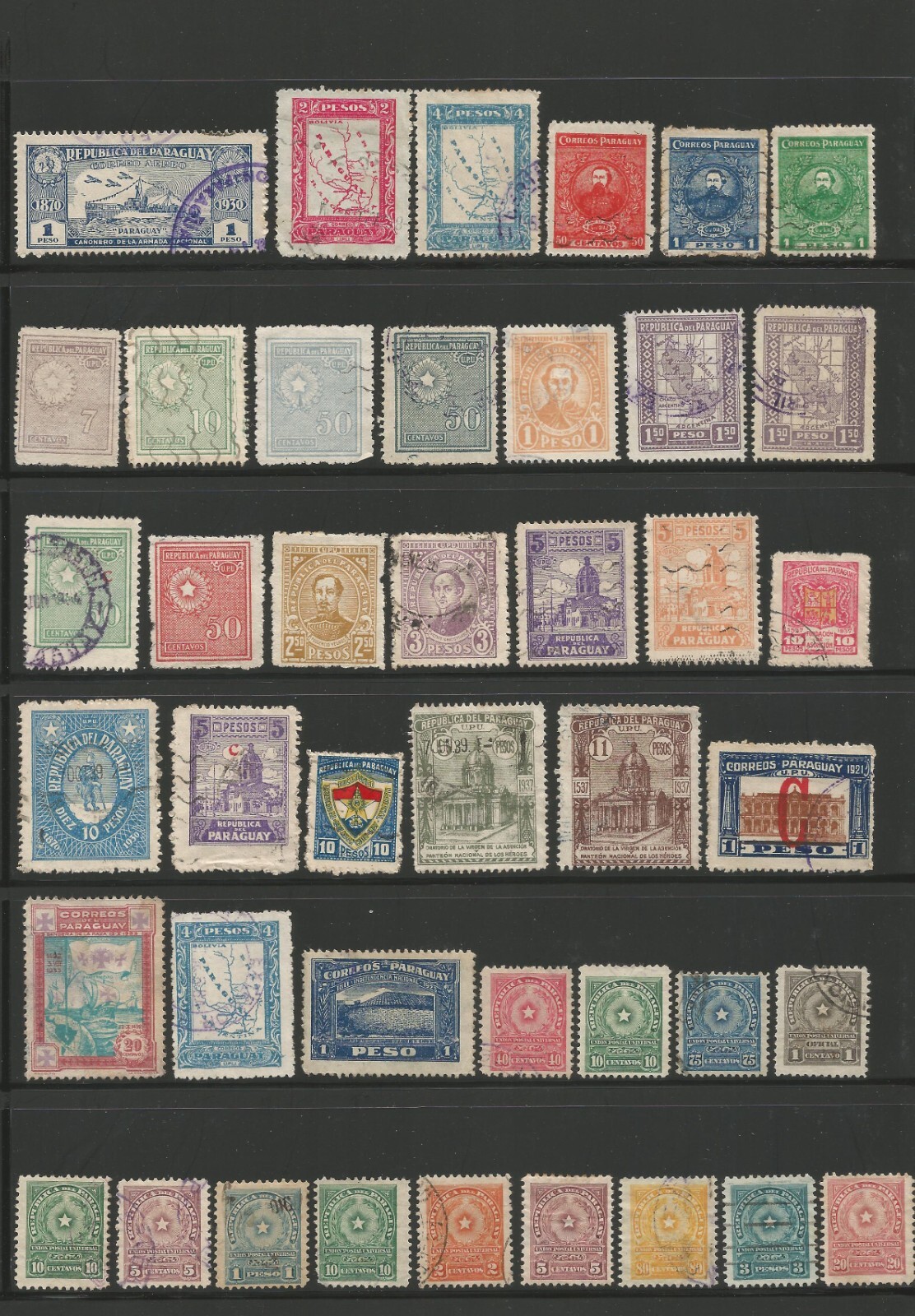 Paraguay old collection from 1879 officials telegraph MNG-MH-U