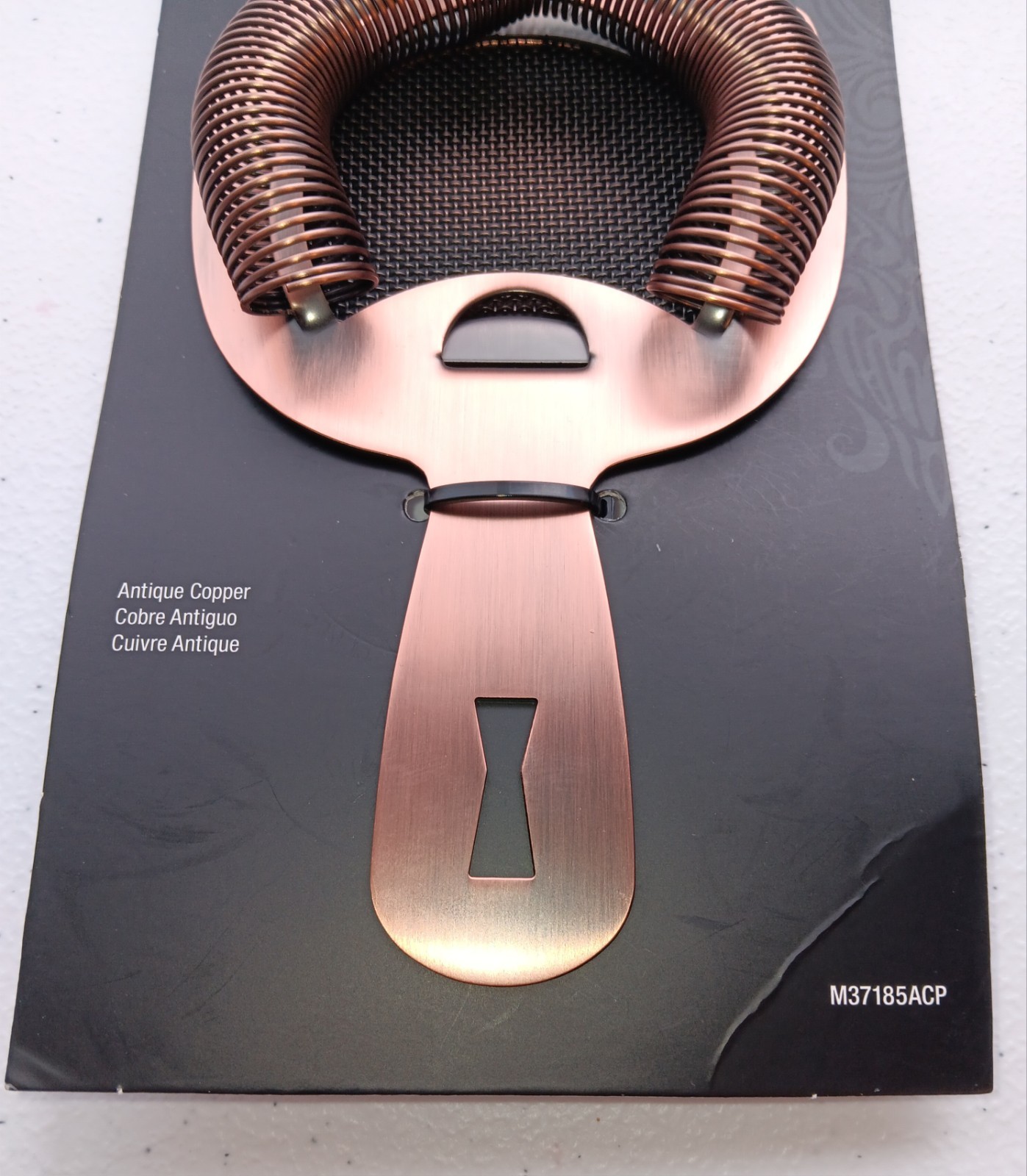 New Mercer Barfly Mixology Gear 6" Fine Mesh Spring Strainer Antique Copper Bar