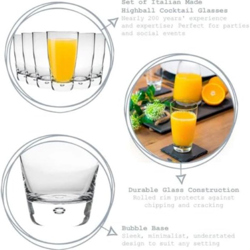 Bormioli Rocco Luna Beverage Glass - Set of 12