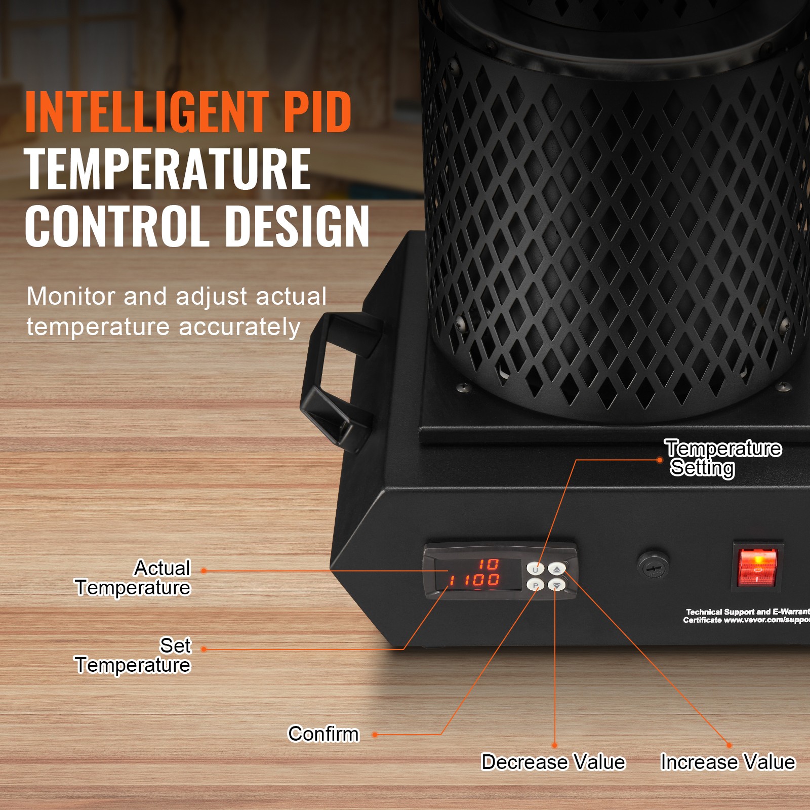 Uimoso Electric Gold Melting Furnace 1350W with Digital Control and 2 Crucibles