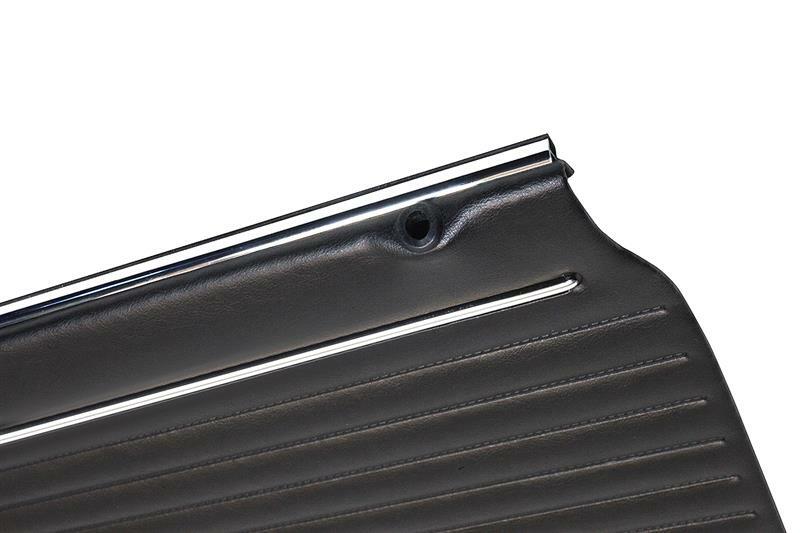 For BMW E10 2002 1966-1977 Interior Door Panel With Chrome Trims Black 2pcs