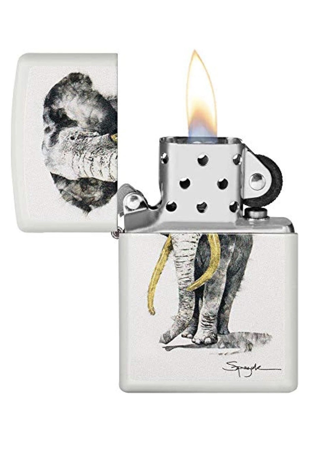Zippo Artist Steven Spazuk Elephant Pocket Lighter 29844