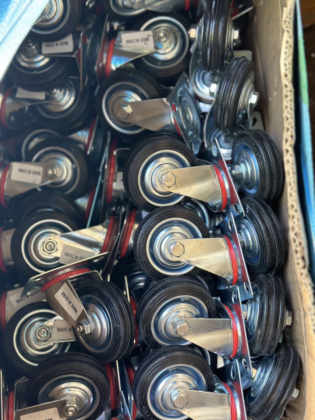 4PK8PK 2"3"4" Swivel Caster Wheels Rubber Base with Top Plate Bearing Heavy Duty