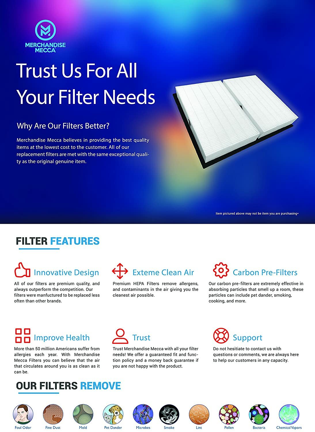 Idylis B 2 HEPA Filters and 2 Idylis B Pre-Filters - Made for IAP-10-050, IAP-10