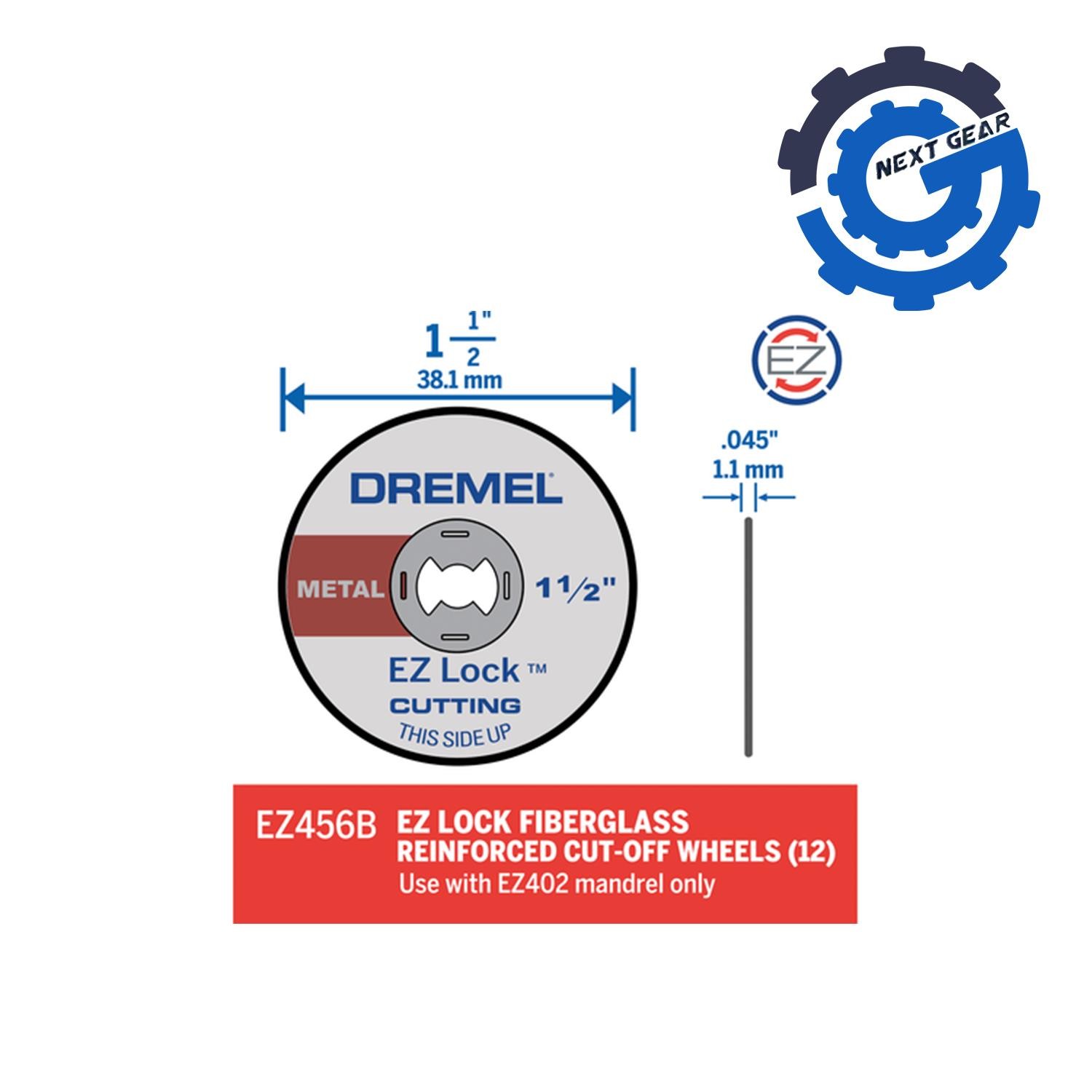 12 Pack New Dremel 1-1/2-Inch EZ Lock Rotary Tool Cut-Off Wheels EZ456B