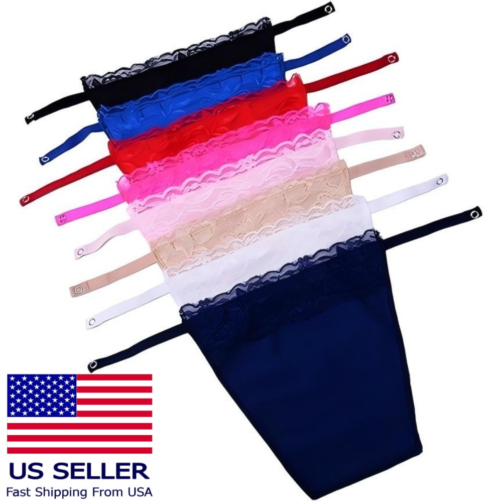 8 Pcs Women Lace Cami Clip-on Mock Camisole Overlay Modesty Panel for Low-Cut US