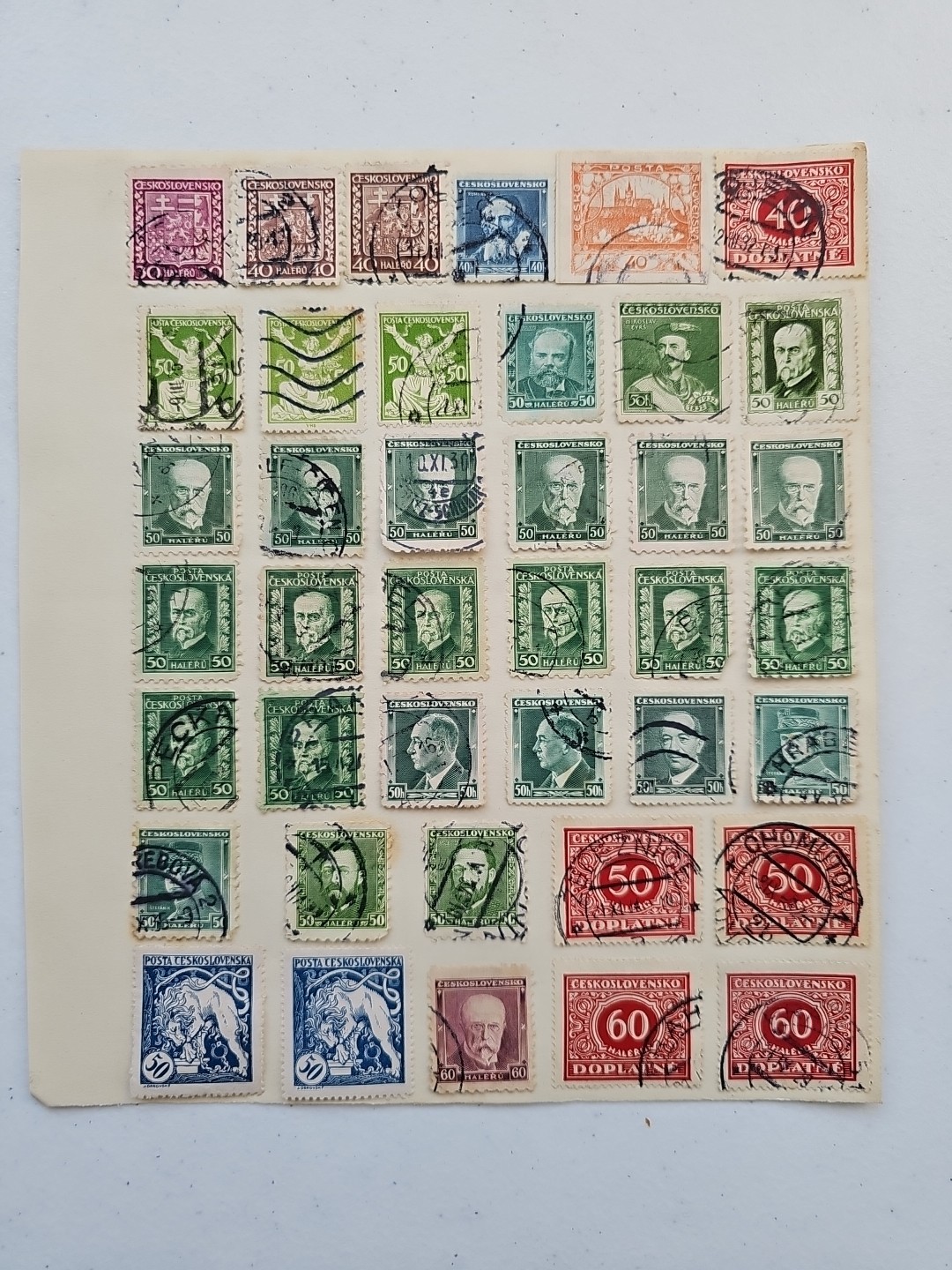 Czechoslovakia Stamps On 2 Pages (4 sides) - Used