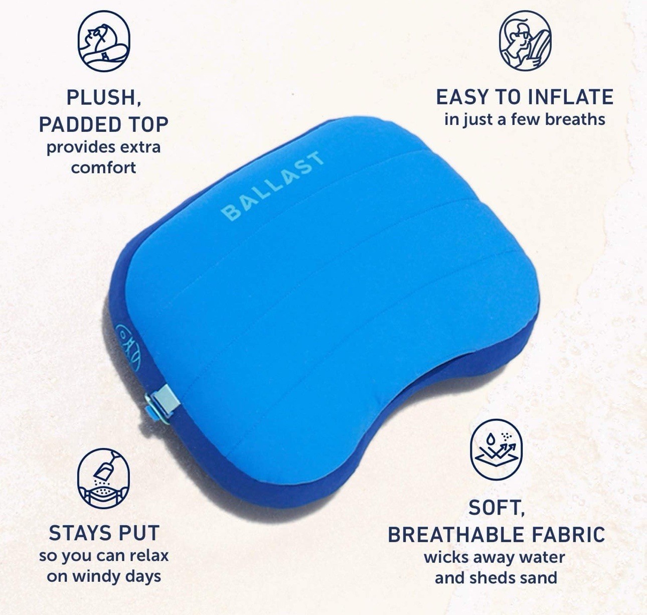 Ballast Beach Pillow – STARLIGHT PURPLE, Inflatable Pillow, BRANDNEW