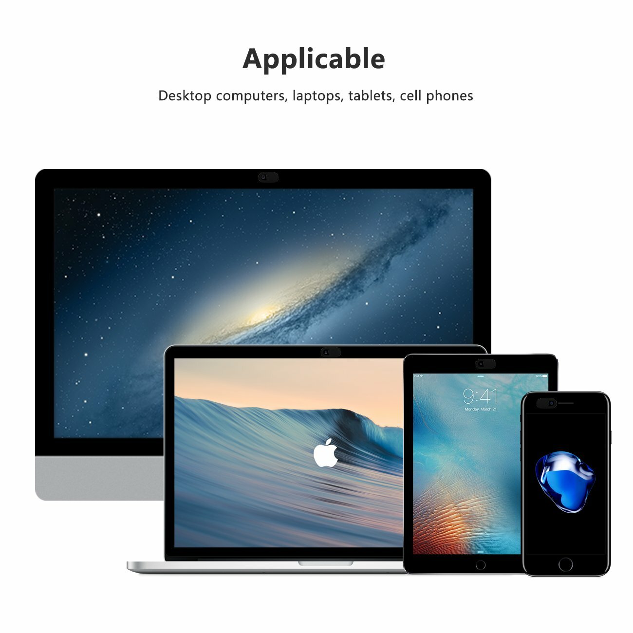 3pc Webcam Cover Slim Slider Camera Shield Privacy Protect Sticker For Laptop PC